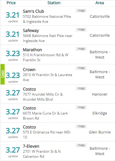 Lowest Baltimore Gas Prices 20240520