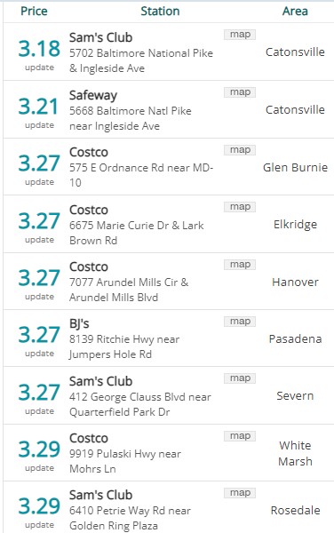 Lowest Baltimore Gas Prices 20240528