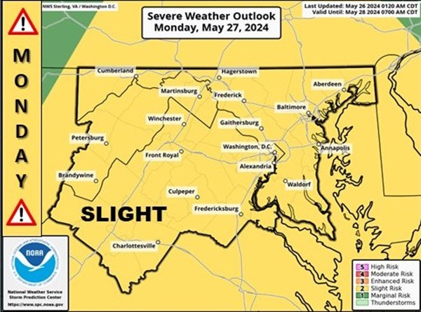 NWS Baltimore Storm Probability 20240527