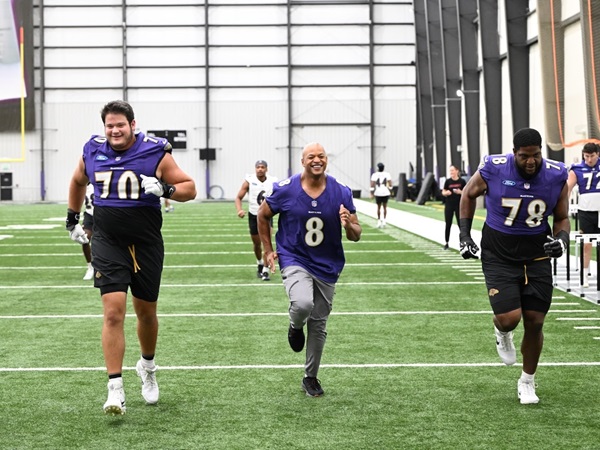 Governor Wes Moore Ravens Training Camp 202407