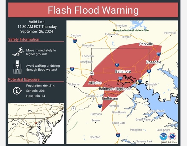 Flood Warning Baltimore County City 20240926