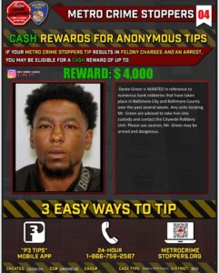 Donte Green Metro Crime Stoppers Baltimore