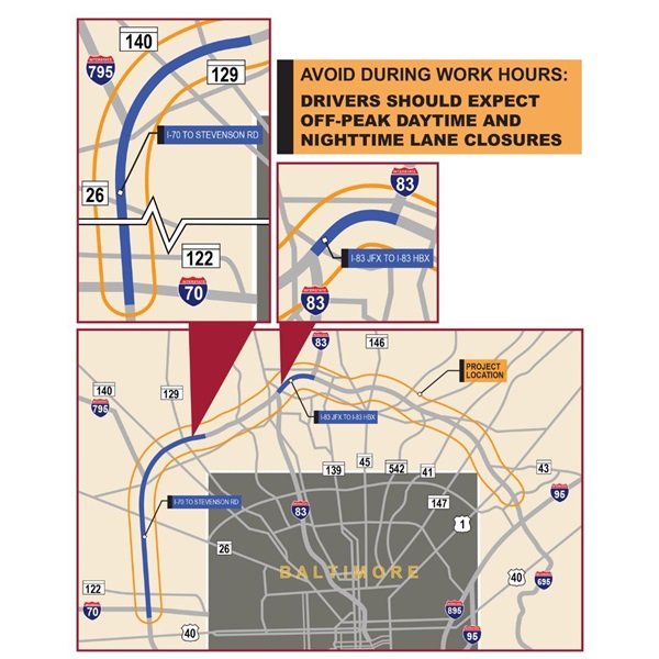 MDOT I-695 Baltimore Beltway Roadwork 202410l
