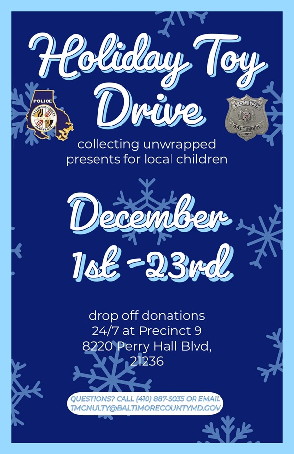 Baltimore County Police White Marsh Precinct Holiday Toy Drive 2024