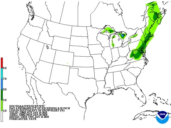 NWS Baltimore Snow Possibility 20250116