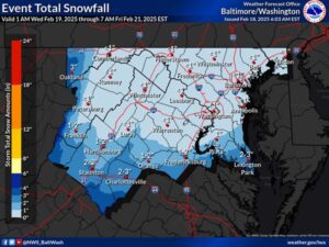 NWS Baltimore Snow Forecast 20250218