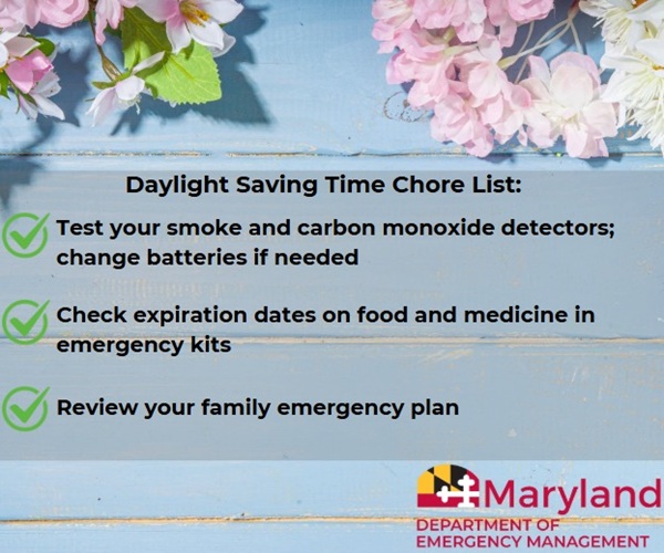 MDEM Daylight Saving Time Spring Forward 1