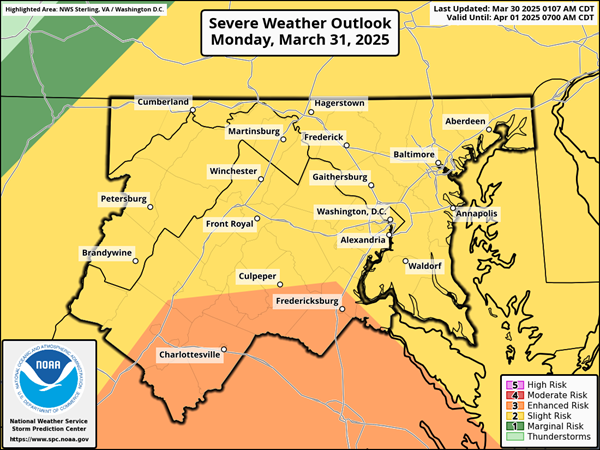 NWS Baltimore Storm Probability 20250330