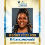 Brittany Jakubowski Catonsville Middle School BCPS 2025-2026 Teacher of the Year