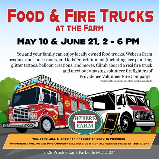 Weber's Farm Food Fire Trucks 2025
