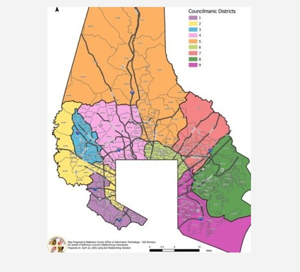 Baltimore County Councilmanic District Map 2025