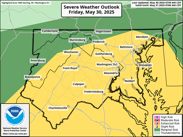 NWS Severe Weather Outlook Maryland 20250530
