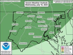 NWS Baltimore Storm Probability 20250716